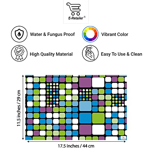 Image of Multipurpose Waterproof PVC Refrigerator /Fridge Drawer Mats Washable Non-Slip Shelf Liners for Kitchen Set of 8 Pcs (Check Green, 17.5x11.5 Inch)