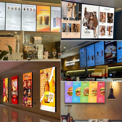 Image of 43 inch 4K Digital Signage Display, 2000nits High Brightness, LCD Monitor Slim Fit Frameless Advertising Display, Wall Mount Digital Display, CMS Remote Publishing, 7 /24 Timer Switch, Built-in Speaker