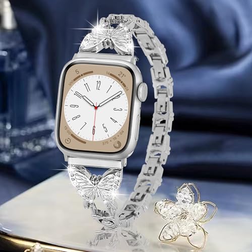 wipalor Thin Bling Dressy Butterfly Bands for Apple Watch Bands for Women - image 2