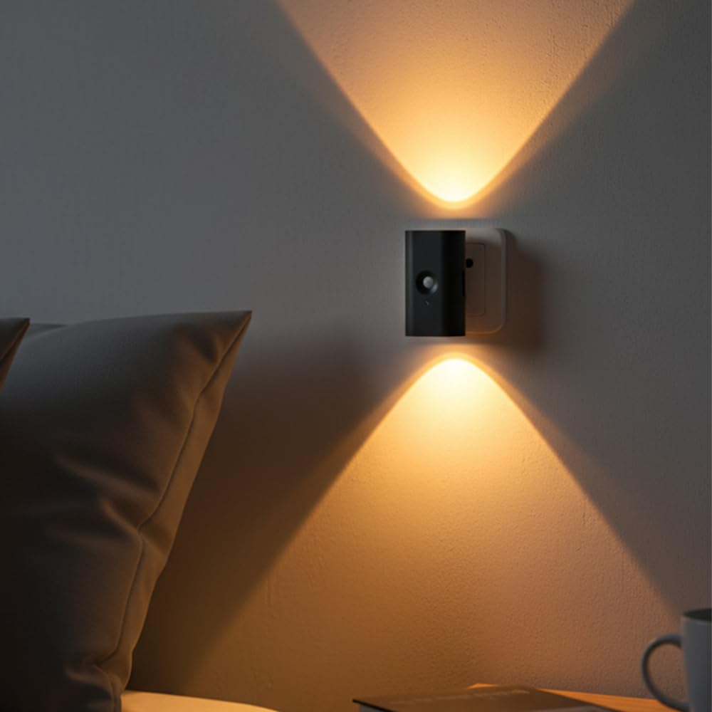 LED Nachtlicht Steckdose mit Bewegungssensor, 2er-Set Nachtlichter mit Dämmerungssensor, Dimmbar & 3 Farbtemperaturen 1800/3000/5000K, Orientierungslicht für Flur Treppen Schlafzimmer Kinderzimmer