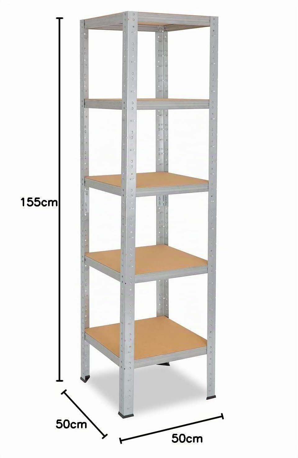 shelfplaza® 155x50x50cm HOME Scaffale metallo per carichi pesanti zincato con 5 ripiani con 175kg capacità di carico/Scaffali in metallo per garage come scaffali per ripostiglio o officina