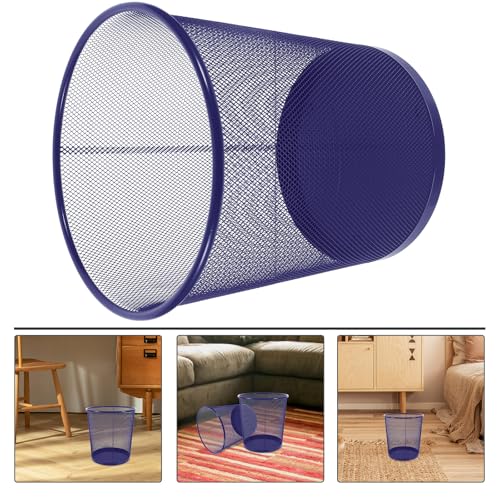 Image of PRETYZOOM Small Trash Can 3 Gallon Open Top Waste Basket, Round Mesh Garbage Can Container Recycling Bin for Offices, Bathrooms, Laundry Room, Kitchens, Kids Rooms, Dorms