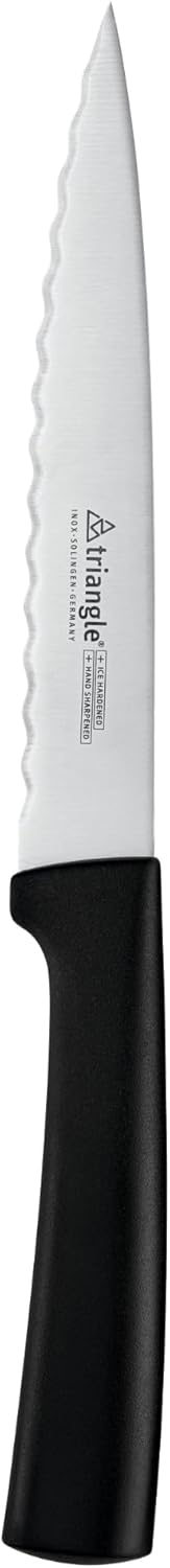 triangle Kitchen Knife - 6” Wavy Edge Stainless Steel Blade - Lightweight, Balanced Handle - Dishwasher Safe - Made in Germany