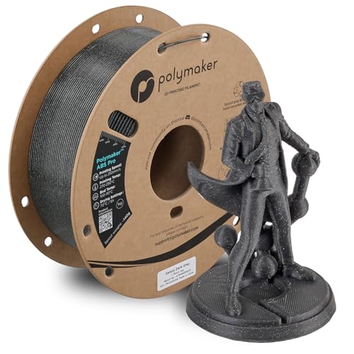 Image of Polymaker ABS Pro 3D Printer Filament 1.75mm, Galaxy Dark Grey 1kg Engineering Grade ABS with High Heat Resistance, Durable, Tough, for Functional Parts, Printer Components & Prototypes