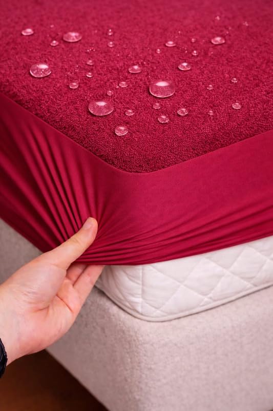 Image of Waterproof Mattress Protector 6x6.5 Feet (72x78) | Elastic Fitted Bedsheet | Soft & Durable Gadda Cover Dustproof By Bharat Griha BG16