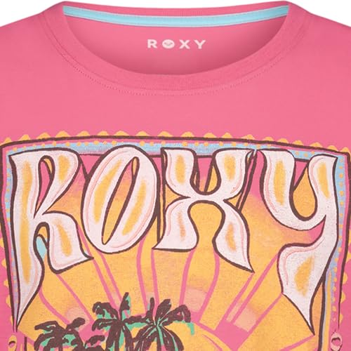 Image of Roxy Girls' Short Sleeve Oversized Fit Logo Tee, Crew Neck Graphic T-Shirt, Soft & Comfortable