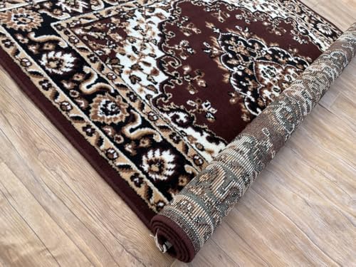 Image of TTC THREAD & TEXTURE CARPET Traditional Comfort: Power-Loomed Carpets for Living Room- Every Space Area Rug Color Brown Size 6x8 Feet (180x235cm)