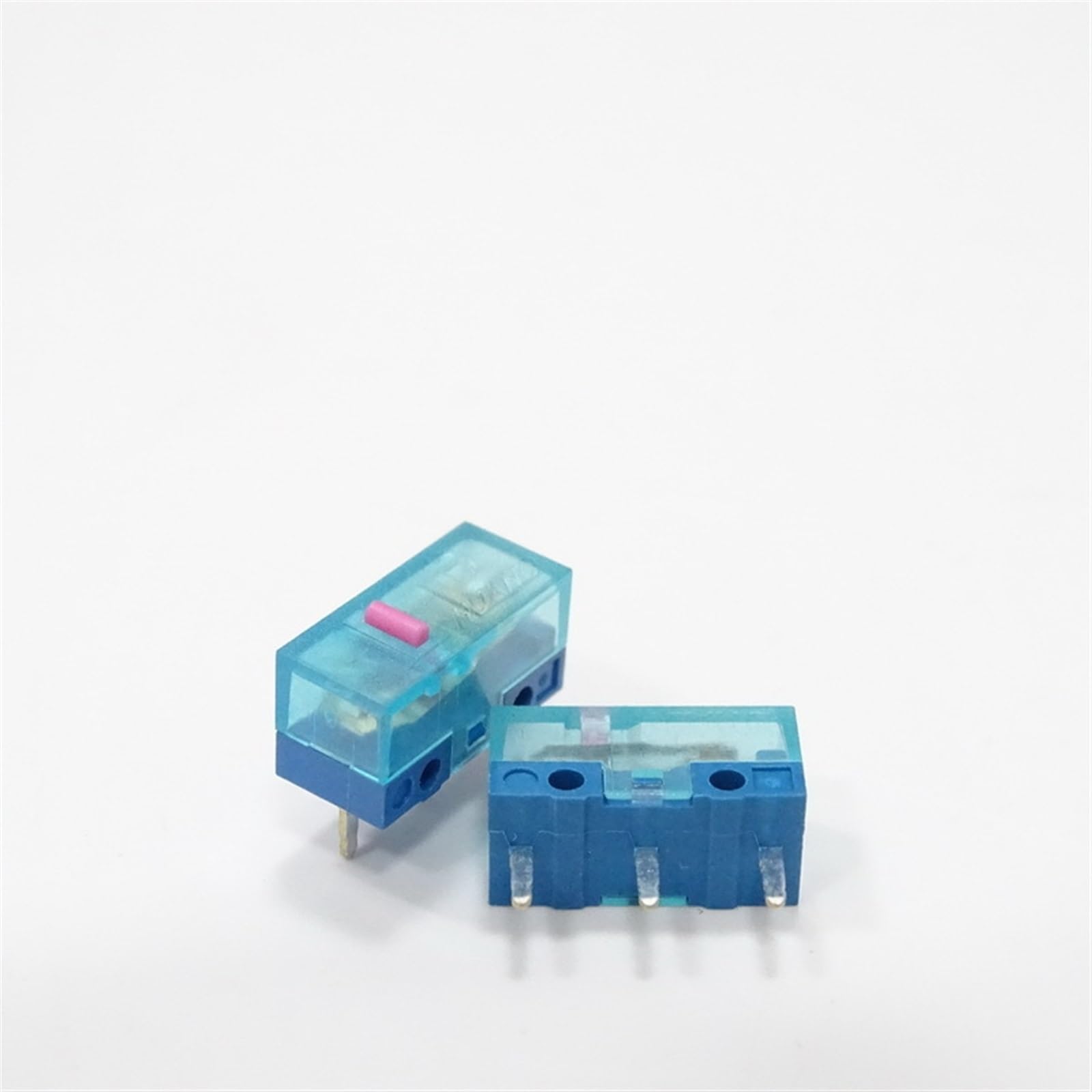Coque transparente bleue avec micro bouton pour souris gamer et bricolage de précision x10
