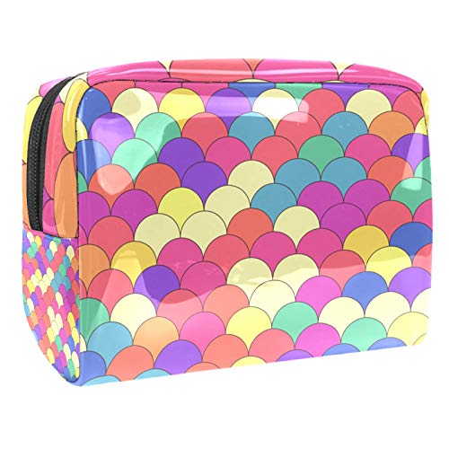 Preisvergleich Produktbild Kulturbeutel Farbiger Meerjungfrauenfischschwanz Kosmetiktasche Wasserdichter Make-up Organizer tragbar Wäschesack für Frauen und Männer 18.5x7.5x13cm