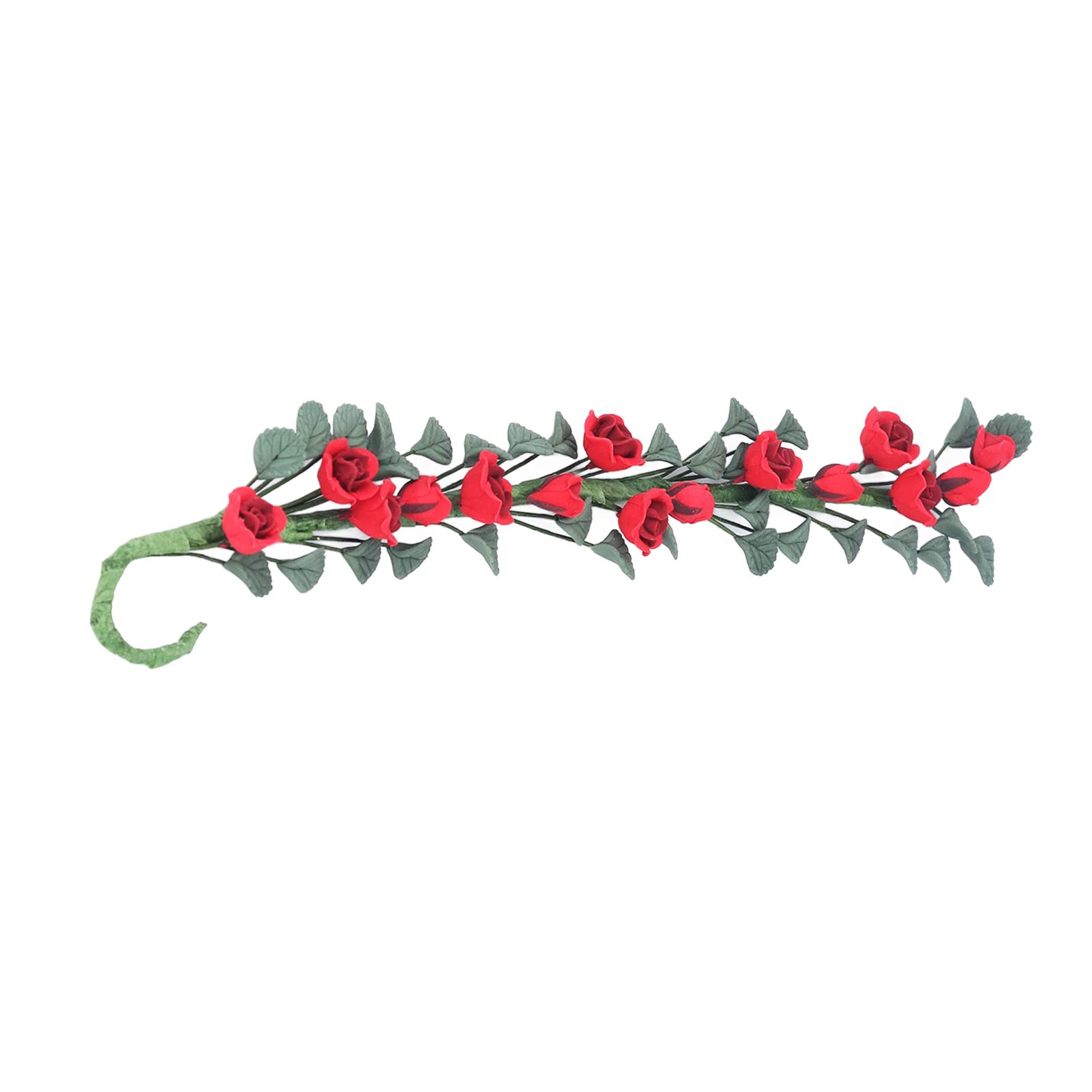 Generic Vigne de Rose Réaliste Miniature pour Maison de Poupée 1:12, Petite Guirlande de Fleurs en Argile pour Enfants, Accessoire en Fil de Fer Fait