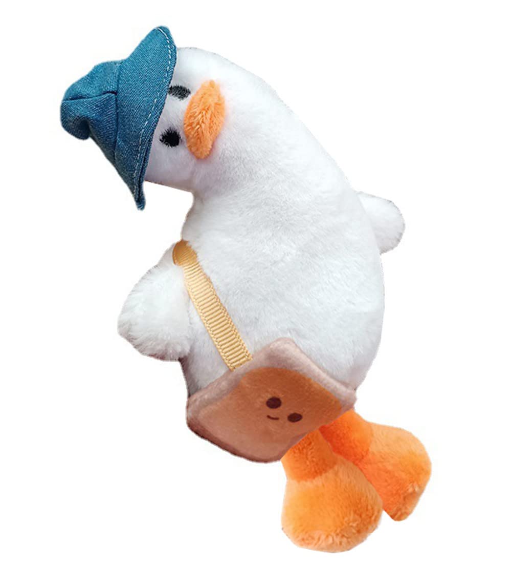 YEHJDSMDCartoon Duck Crooked Neck Doll Keychain White Car Bag Accessory Cute Plush Boy Girl Couple Keyring Stuffed Toys for Kids Girl Toy Gift, White, F