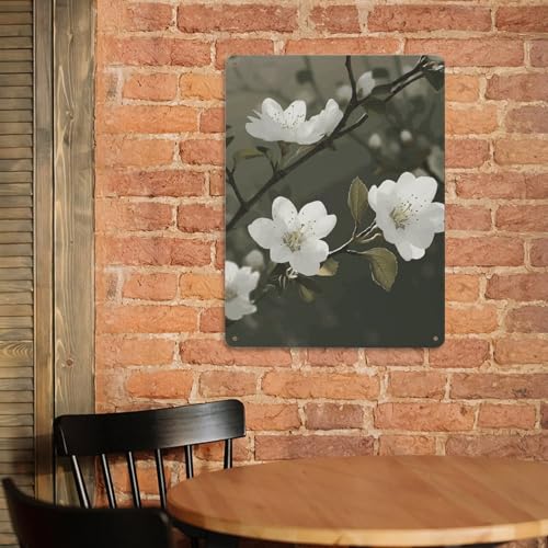Peinture métal fleurs blanches BVNMT déco murale - 5