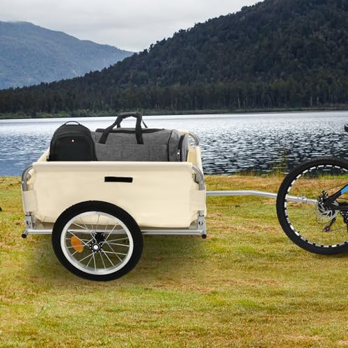 Fahrradanhänger Transportanhänger Fahrrad Lastenanhänger mit 110.23 lbs Volumen Klappbar Handwagen mit Schiebebügel