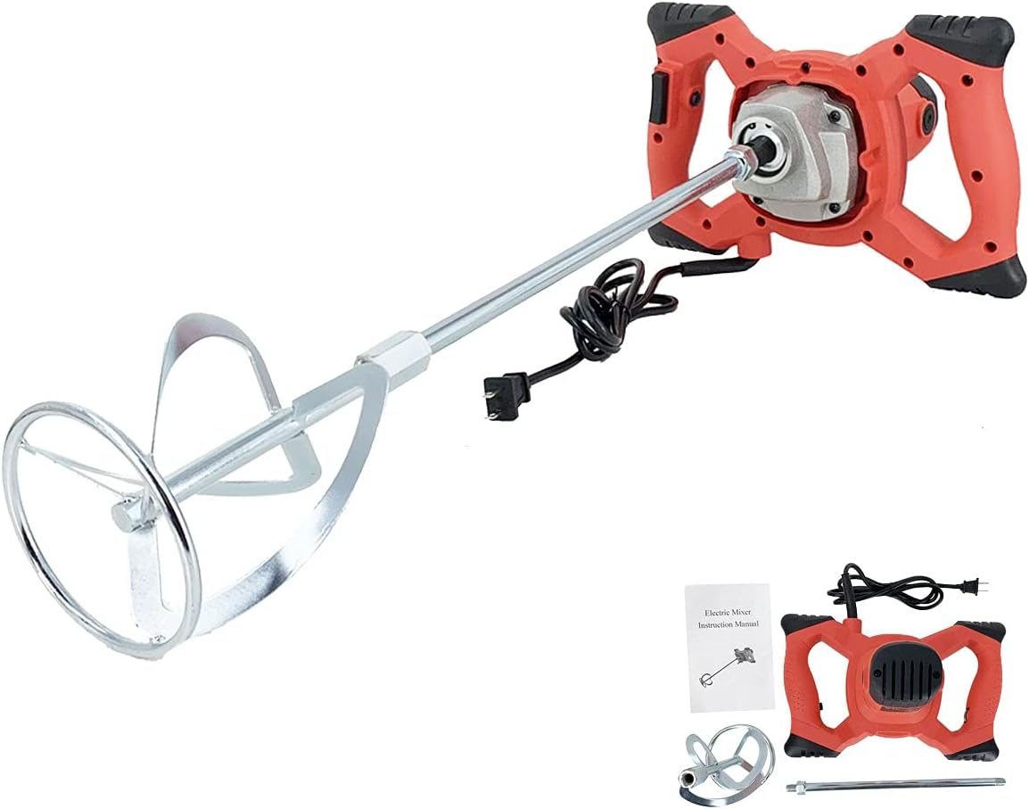 CDZHLTG Portable Concrete Mixers 2100W Adjustable 6 Speed Handheld Electric Concrete Cement Mixer Thinset Mortar Grout Plaster Paint Mixer Stirring Tool AC 110V : Tools & Home Improvement