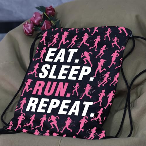 JYTAPP Runner Gifts Running Lover Gifts Eat Sleep Run Repeat Marathon Drawstring Backpack Bag Track Gift Marathon Runner Gift3