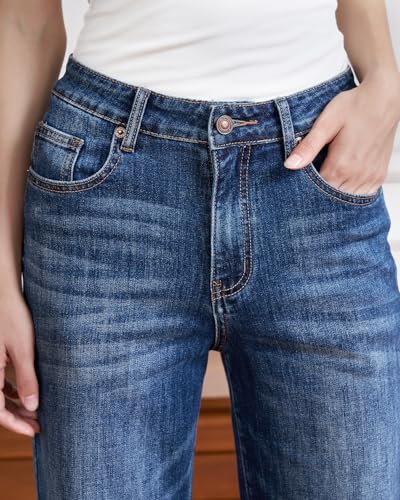 Women's High Waist Loose Jeans Stretch Wide Leg Tummy Control Straight 2025 Women's Fashion Jeans3