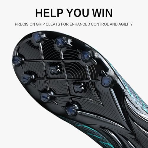 Image of Soccer Cleats for Mens Womens High Tops Lace Up Unisex Football Shoes Indoor Turf Soccer Shoes AG FG TF for Beginners to Advanced Players
