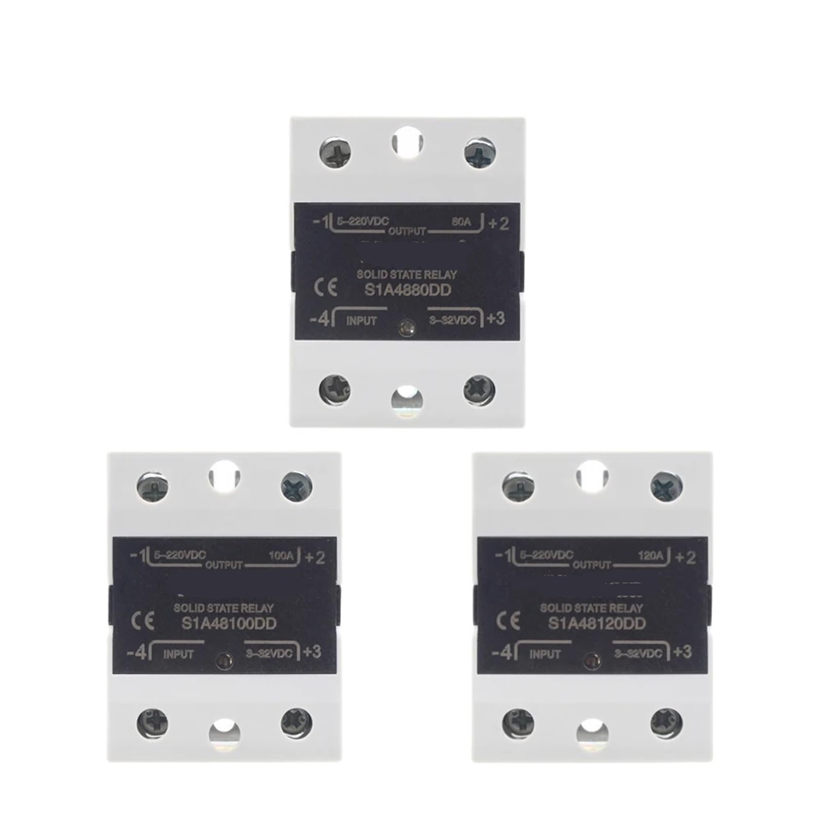 NWPNLXEA SSR 80A/100A/120A 3-32VDC Input 5-220VDC Output Single Phase DC to DC SSR Solid State Relay Module(S1A48120DD)