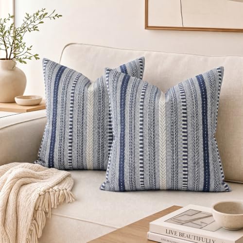 Image of Artoid Mode Dark Blue Boho Vintage Cushion Covers 45x45 cm Set of 2
