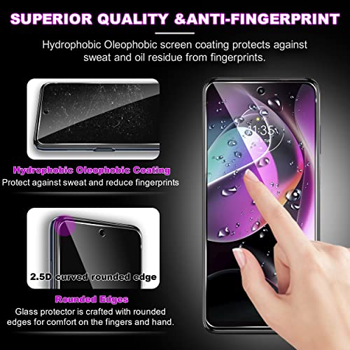 Cizerin 4 Pack Screen Protector For Motorola Moto G 5G 2022-2 Pack Tempered Glass Screen Protector And 2 Pack Camera Lens Protector - Shatter Proof- Hd Clarity #TOP3