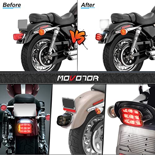 Movotor Led Tail Light 500% Bright Brake Light With Turn Signal Smoke Lens Rear Light Compatible With Harley Sportster Dyna Road King Electra Glides Touring #TOP5
