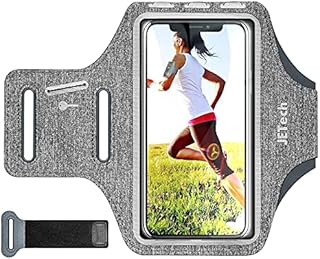 JETech Cell Phone Armband Case for Phone Upto 6.2 inch, Adjustable Band, w/Key Holder and Card Slot, for Running, Walking, Hiking (Grey)