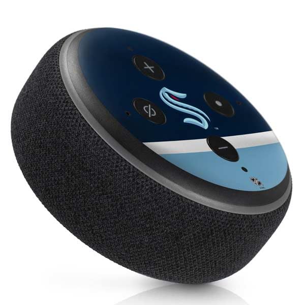 Skinit Decal Audio Skin Compatible with Amazon Echo Dot 3 - Officially Licensed NHL Seattle Kraken Striped Design
