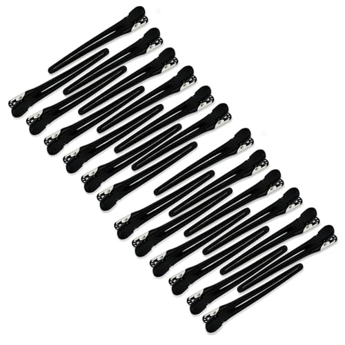 24 Pcs Black Duckbill Hair Clips Set, No Crease Alligator Hair Clips for Women & Girls, Professional Styling Sectioning Clips, Non - Slip Hair Accessories for Daily Hairstyling, Salon Use & DIY Hairdos