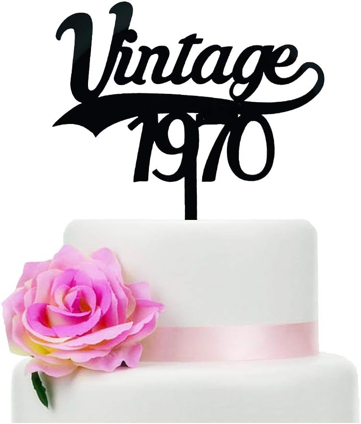 ヴィンテージ 1970 ケーキトッパー 50歳の誕生日パーティー 50周年記念 同窓会デコレーション用品