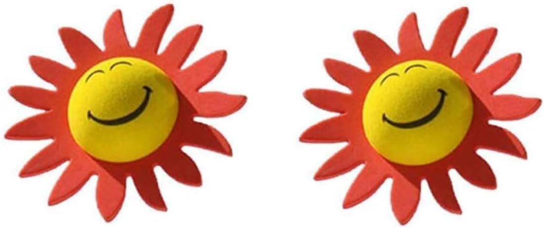 Clockjuan Red 2 Pcs Sunflower Car Antenna Toppers Pilot Aerial Ball Antenna Topper Practical Popular Car Styling Fittings