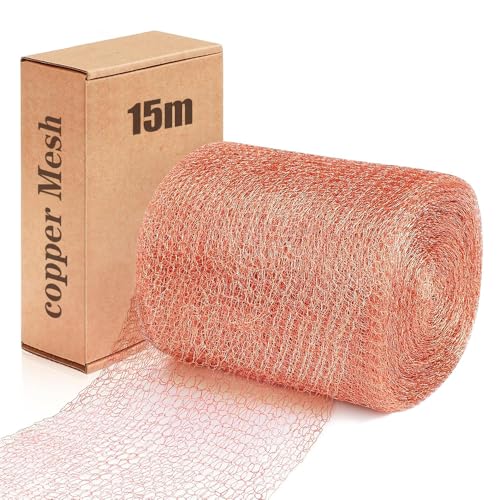 Copper Tape Against Snails 12.7 cm x 15 m, Double Layer Copper Net, Snail Protection, Raised Bed, Snail Fence, Copper Metal, Snail Repellent Copper Wire, Snail Trap Garden, for Anti Slugs
