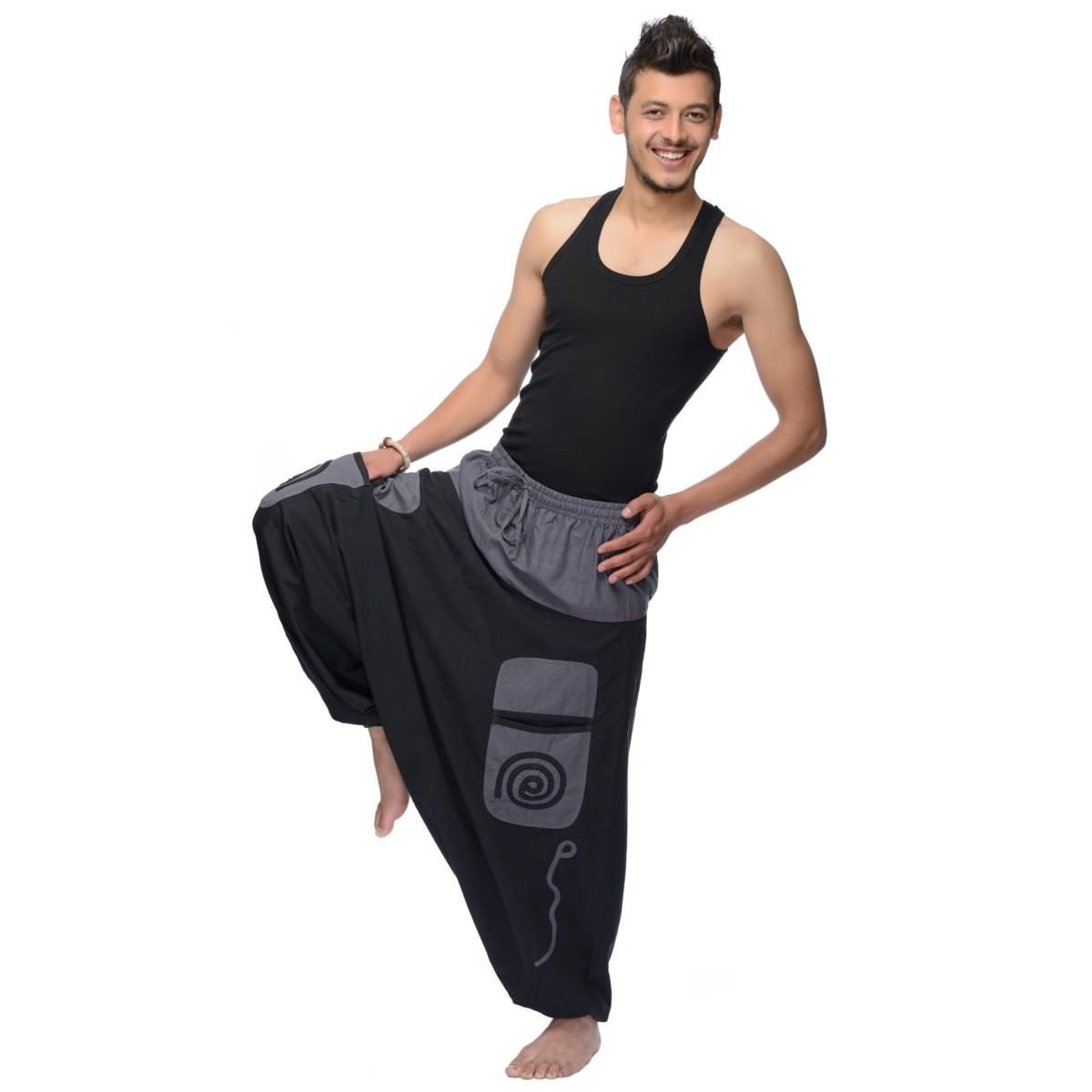 Simandra Haremshose Pumphose Aladinhose Pluderhose Yoga Goa Sarouel Baggy Aladin Freizeithose Herren