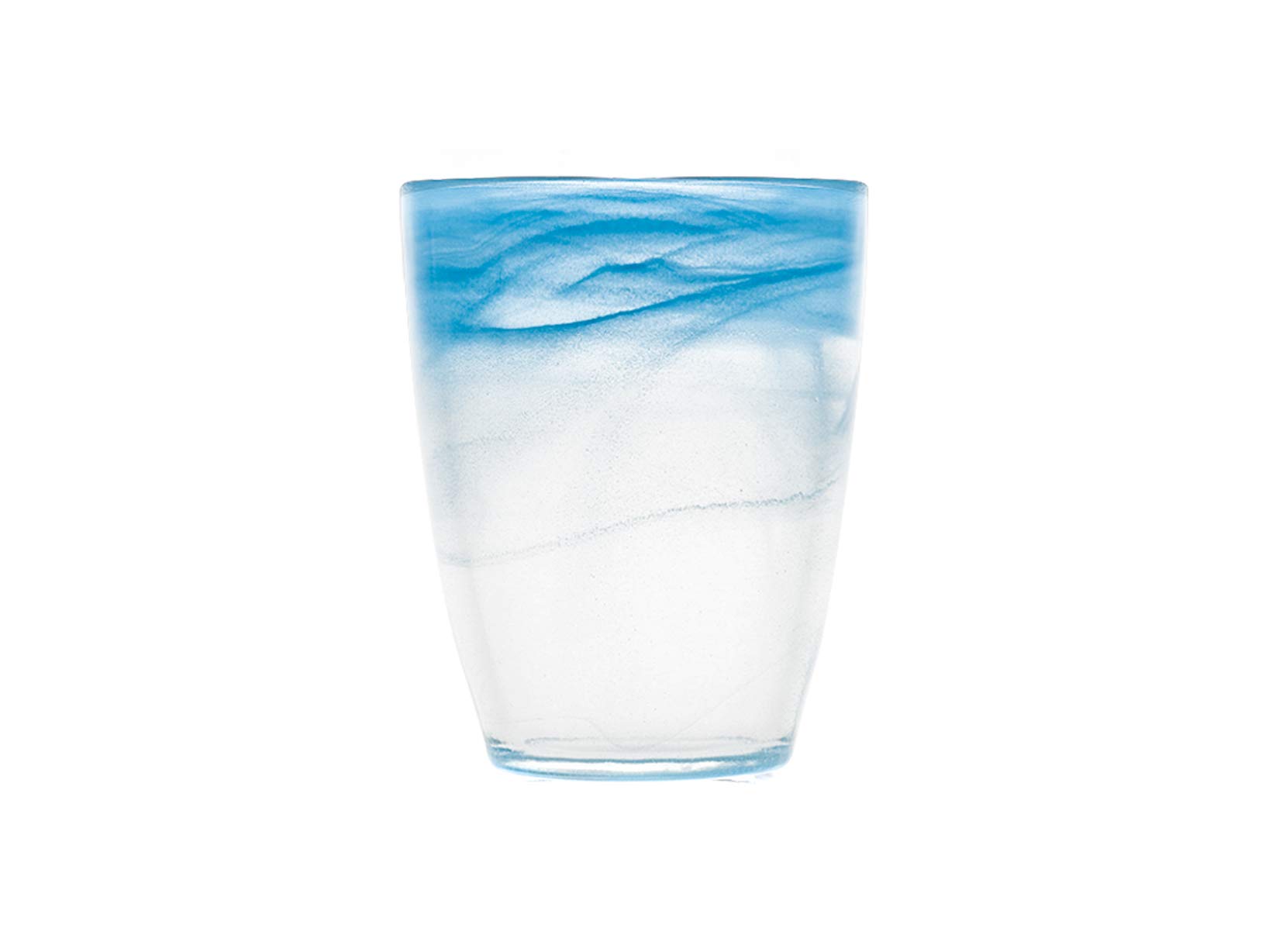 H&H Alabastro Set 9 Bicchieri, Vetro 230 ml, Multicolore, 9x9x11 cm, 9 Unità