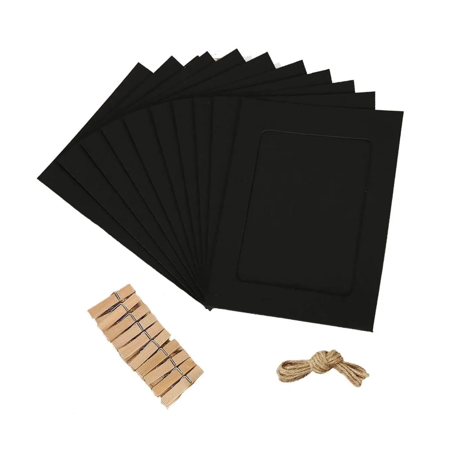 Cardboard Photo Frame 10pcs Mixed Pack Photo Frames with Clips Diy Paper 5inch Picture Hanging Wall Photos Album Party Home Decoration