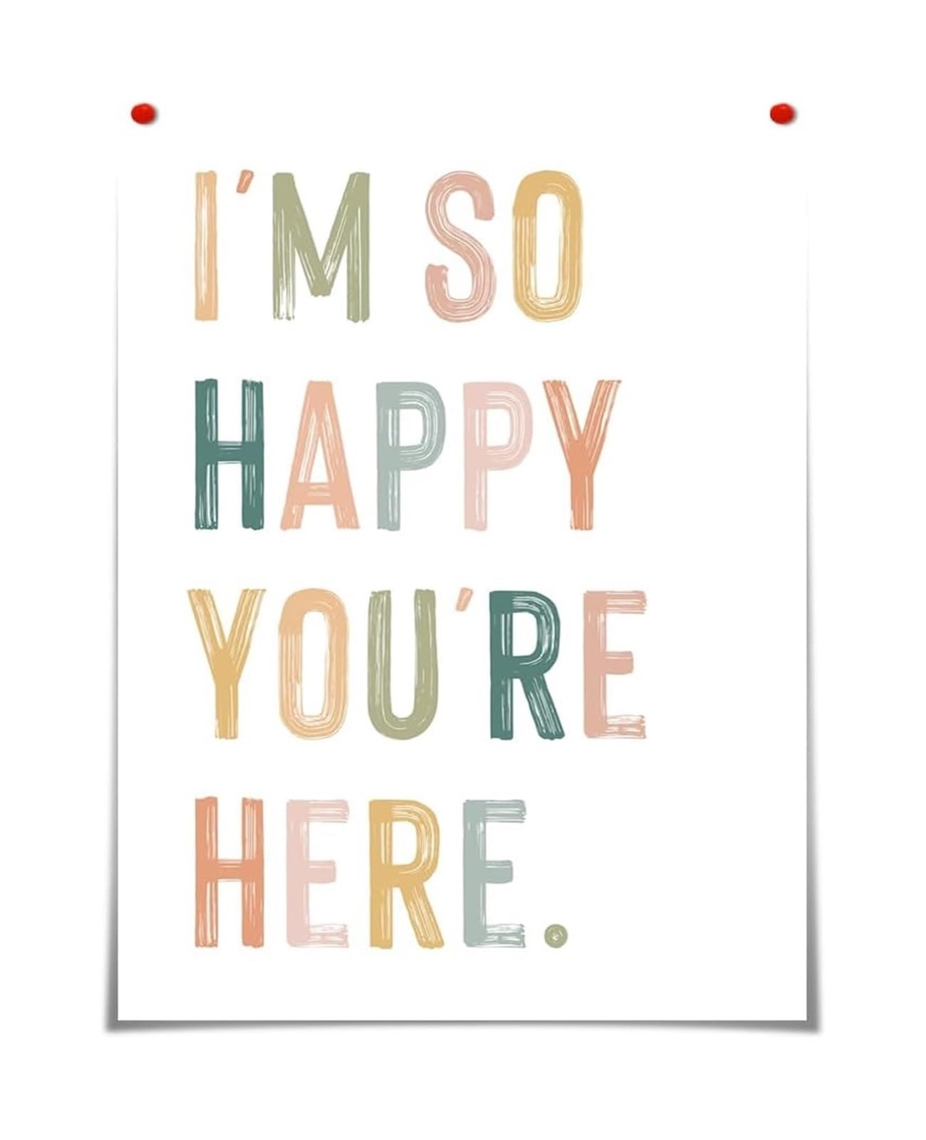 MDBJTCYZN Boho Rainbow I'm So Happy You're Here Poster - Inspirational Classroom Wall-Art for Kindergarten or Playroom(Unframed,08X12inch(20X30cm))