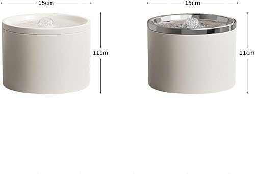 Miniatura 2 de Fuente de agua de cerámica para gatos de 33.82 onzas1 litro, dispensador automático súper silencioso para beber mascotas con 6 filtros de repuesto,