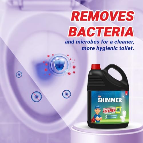 Image of Shimmer Pro Max Black Toilet Cleaner - 10L | Professional Formula | Mega Refill Pack for Heavy Usage | Removes Tough Stains & Odours | Deep Cleaning Toilet Bowl Cleaner