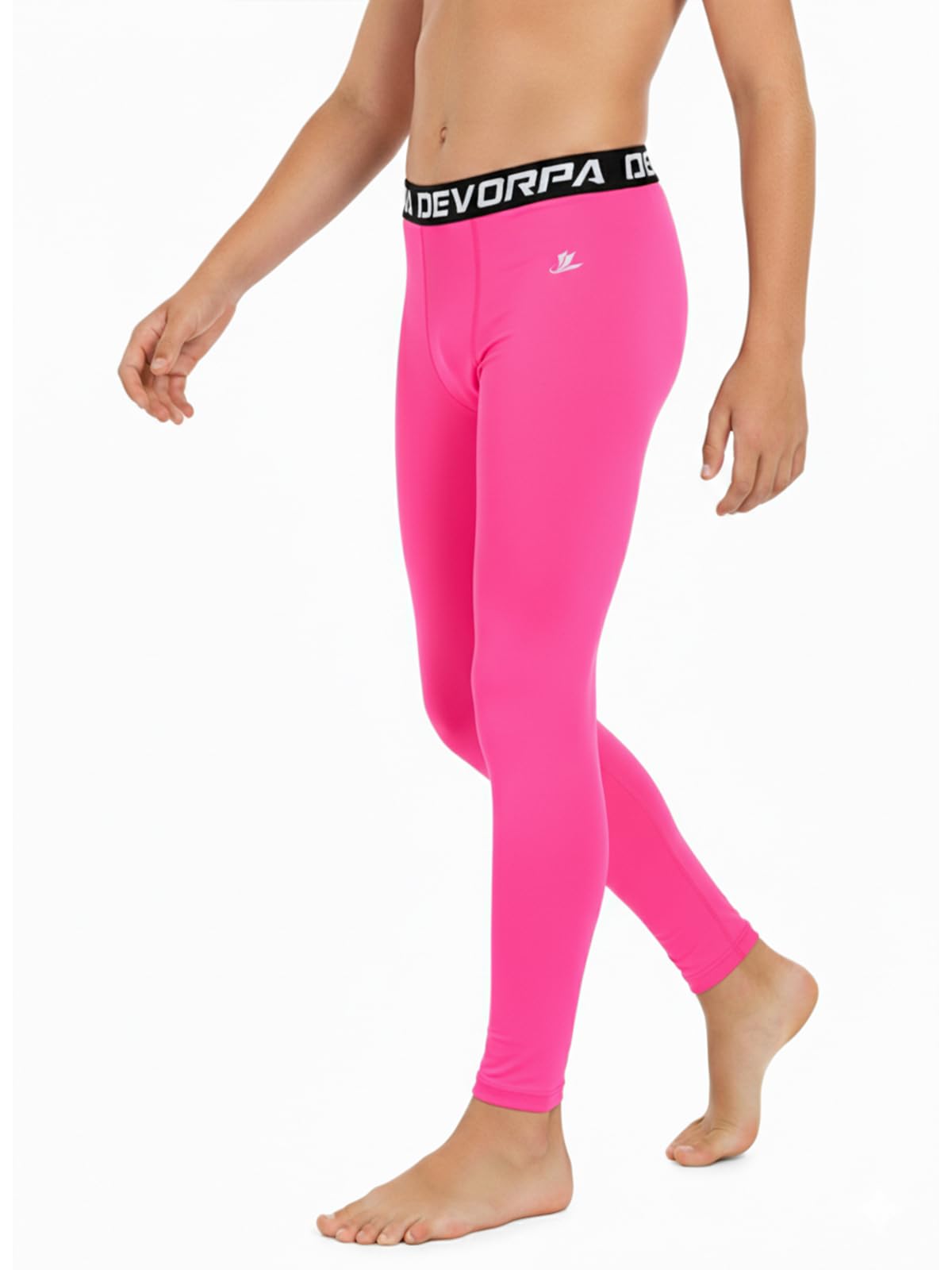 DEVOROPA Jungen Leggings Quick Dry Youth Kompressionshose Sport Strumpfhose Basketball Unterschicht