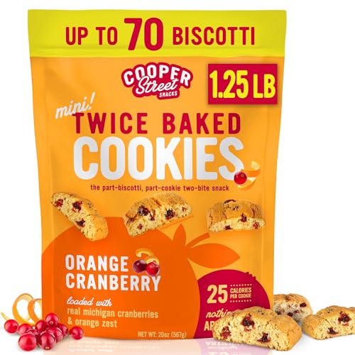 Cooper Street Twice Baked Orange Cranberry Biscotti Cookies