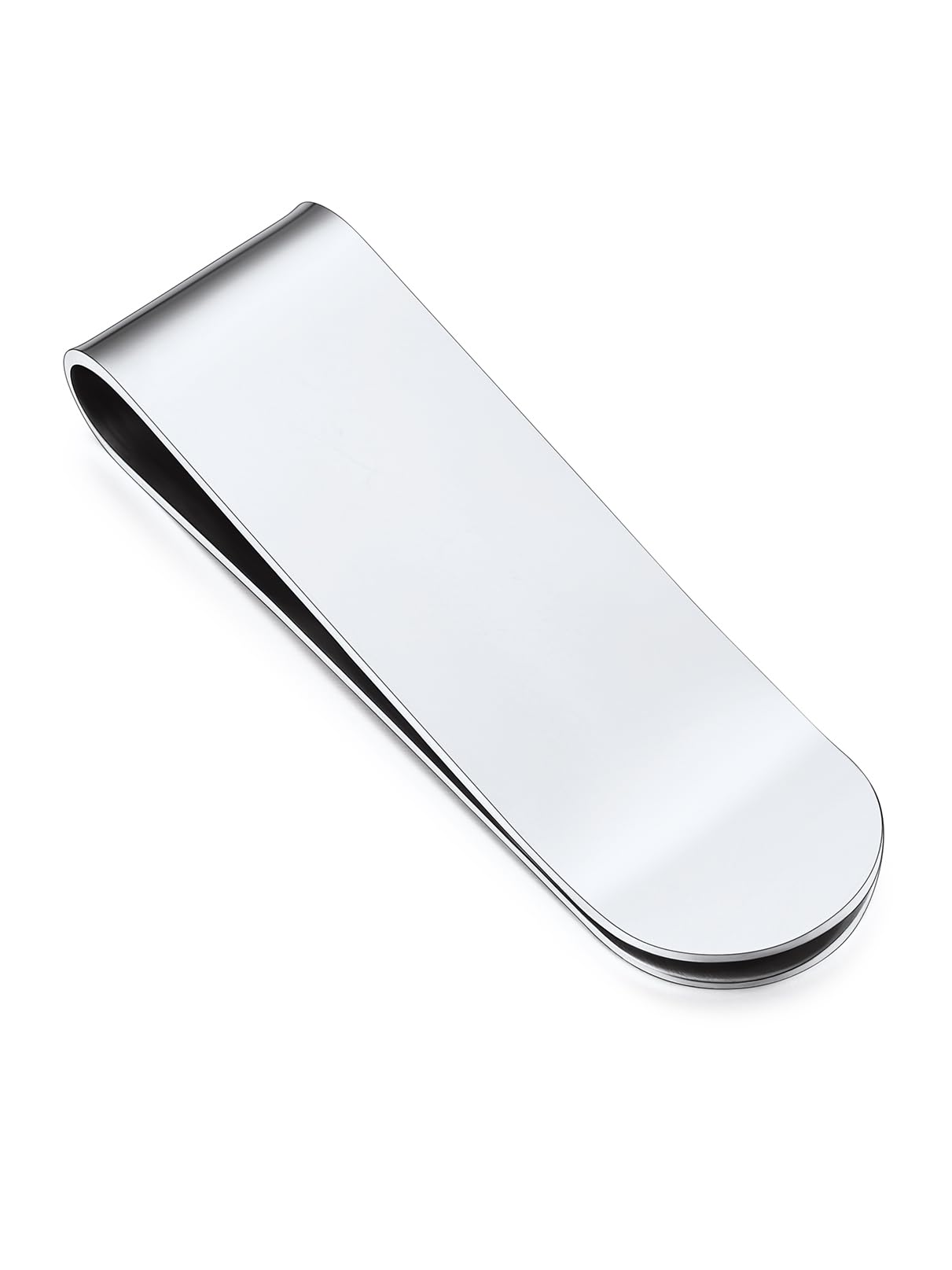 Bandmax Stainless Steel High Polished Slim Cash Clip for Men Large Capacity Money Credit Care Business Card Holder Slim Wallet Mens Accessory Gift