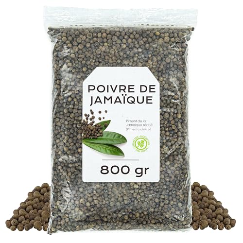 Poivre de Jamaique 800gr - Piment Jamaique - Piment de la Jamaïque Entier - Grains de Piment de la Jamaïque - Poivre de Jamaique en Vrac (800 gr, Poivre de Jamaique)