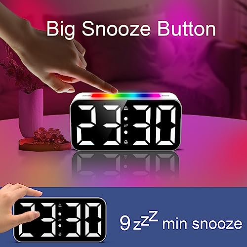 Image of Topski Loud Alarm Clocks for Bedrooms, Digital Clock with Night Light, Large Display, USB Charger, Dual Alarm, Snooze, Dimmable Bedside Clock for Kids Heavy Sleepers Teens Boys Girls
