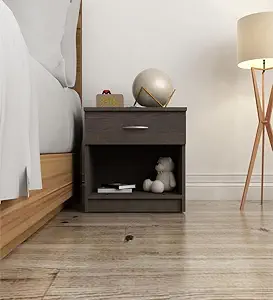 SIVOM Muse Multipurpose Side Table Engineered Wood Bedside Table (Finish Color - Dark Wenge, Knock Down)