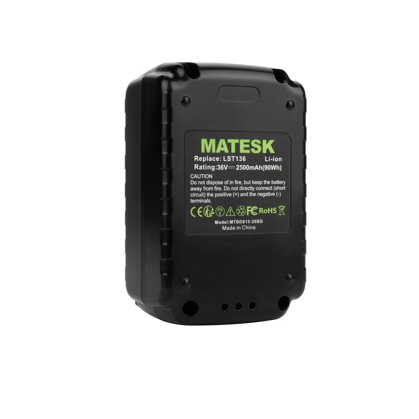 36V 2500mAh Li-Ion Batería para Black & Decker 36V BL2036 BL20362 LBX2040 LBXR36 LBXR203 LBXR2036 BL2536 LBX1540 LBX2540 LST136 LST420 LST220 LST400 LST300 MTC220 MST1024 MST2118