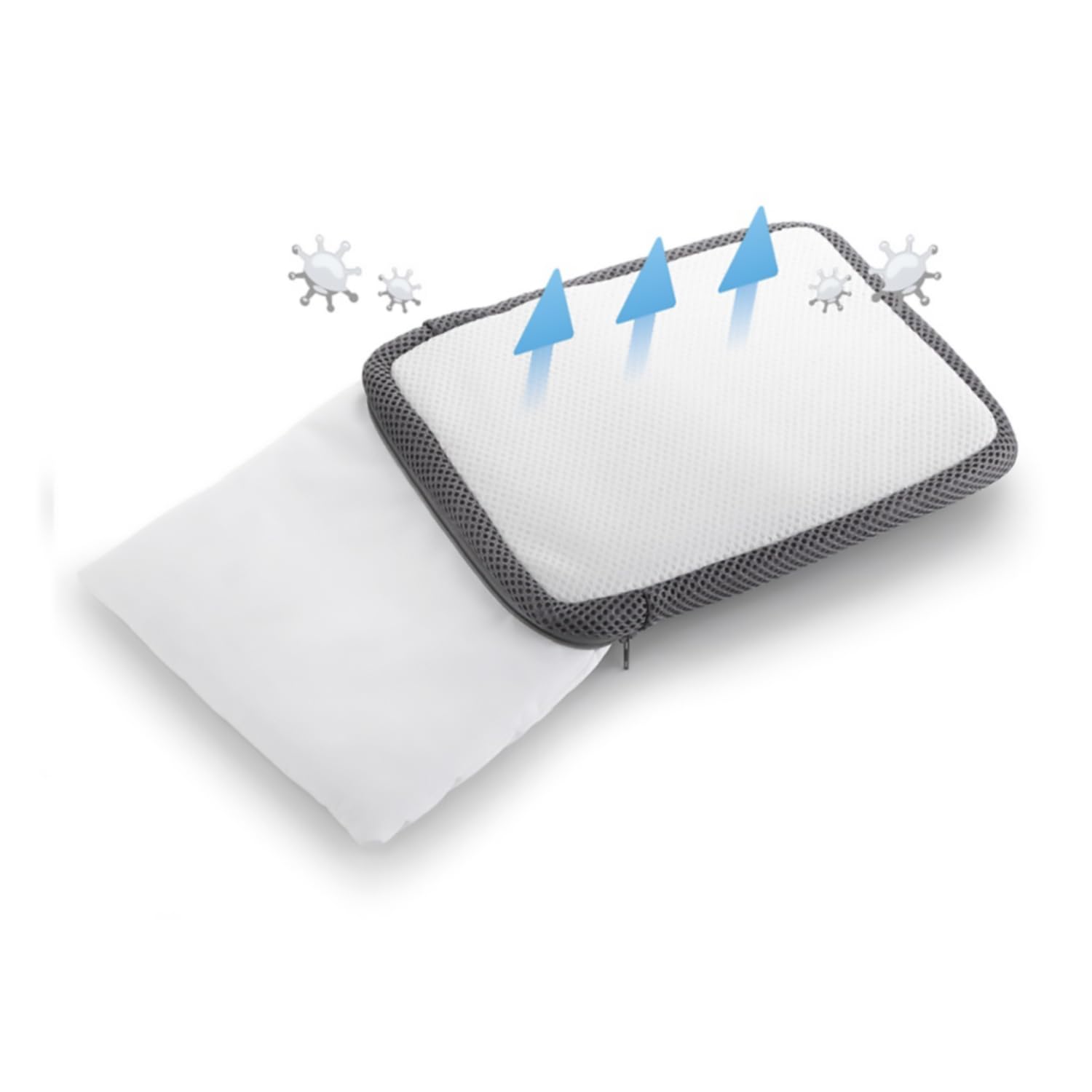 Italbaby Cuscino Culla con federa in tessuto 3d a celle aperte Airtech 30X40
