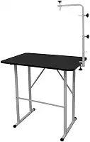 Mesa de Tosa Pet Tampo MDF Antiderrapante c/Girafa e Suporte p/Maquina - Açomix Cor:Branco-Preto
