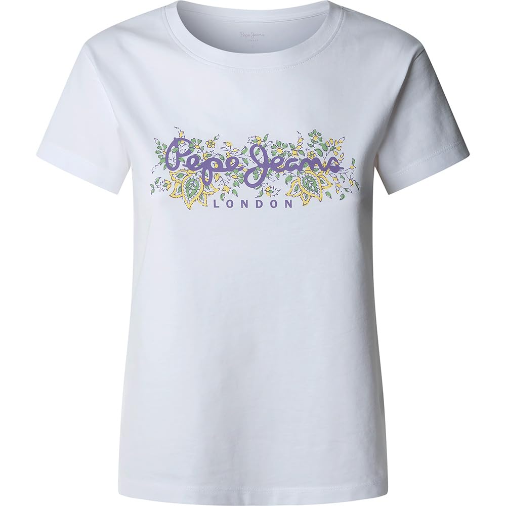 Pepe Jeans Women's AVA T-Shirt, White(White), M