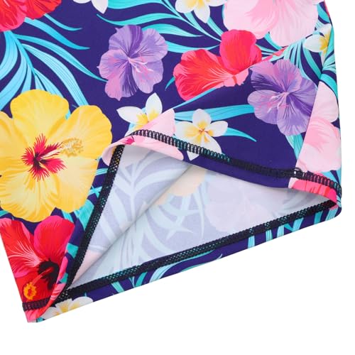 Image of Girls Two Piece Swimsuit Long Sleeve Floral Bathing Suit UPF 50+ Summer Beach Swimwear