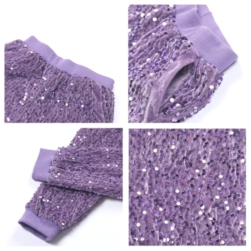 Image of WELAKEN Sequin Casual Pants for Girls with Lining Kids & Little Girl's Sparkling Trousers
