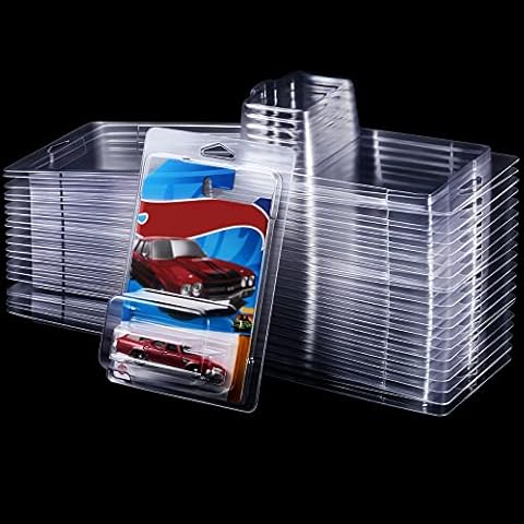 Tatuo 24 Pcs Protector Packs Compatible with Hot Wheels Model Car Clamshell Cases Plastic Car Display Protective Case Clear Die Cast Car Blister Pack Covers, 7.5 x 5 x 2 Inch Cover